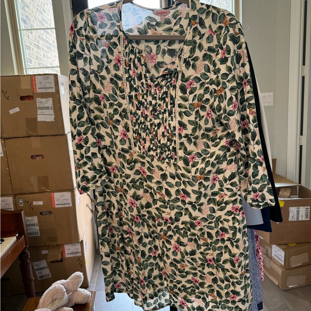 Kath Kitson drop waist floral dress size 12 UK.